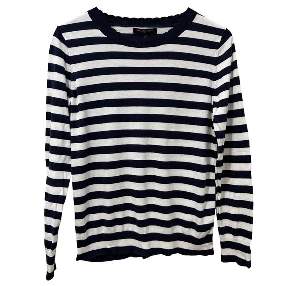 Banana Republic Factory Sweaters - Banana Republic Long Sleeve Sweater Navy/White Small
